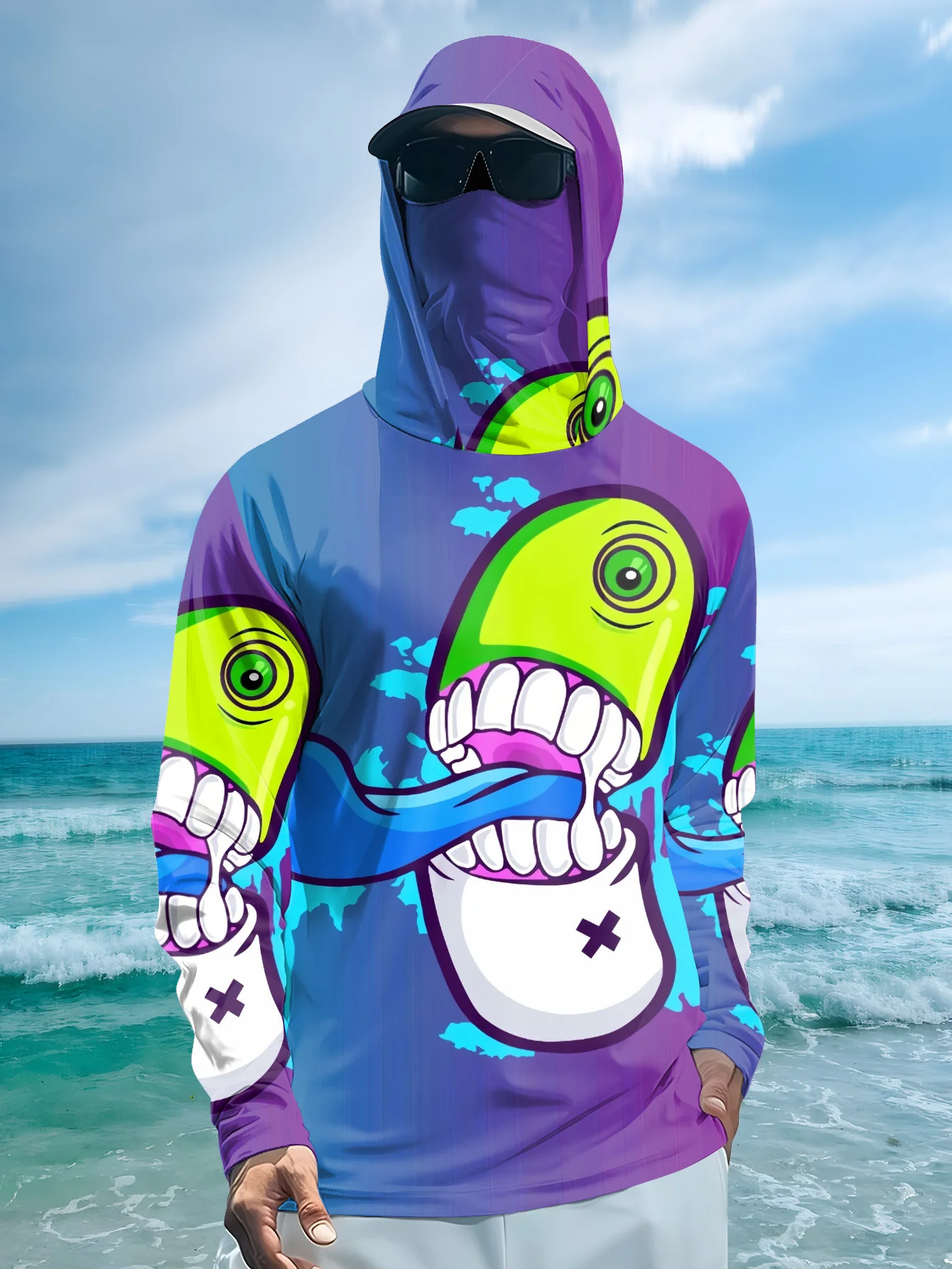 Camisola com capuz para pesca, - Monstera avaliação e preço