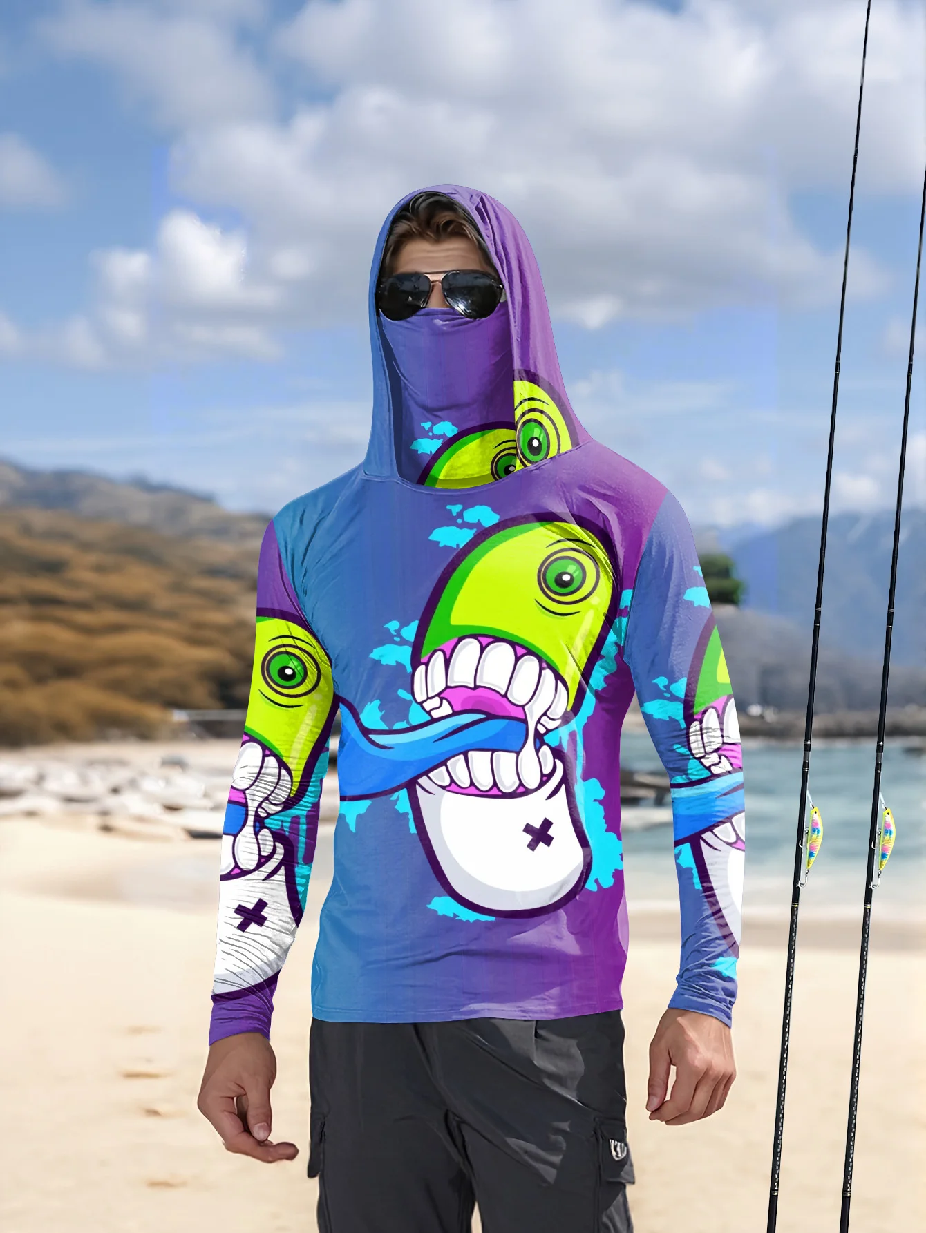 Camisola com capuz para pesca, - Monstera avaliação e preço