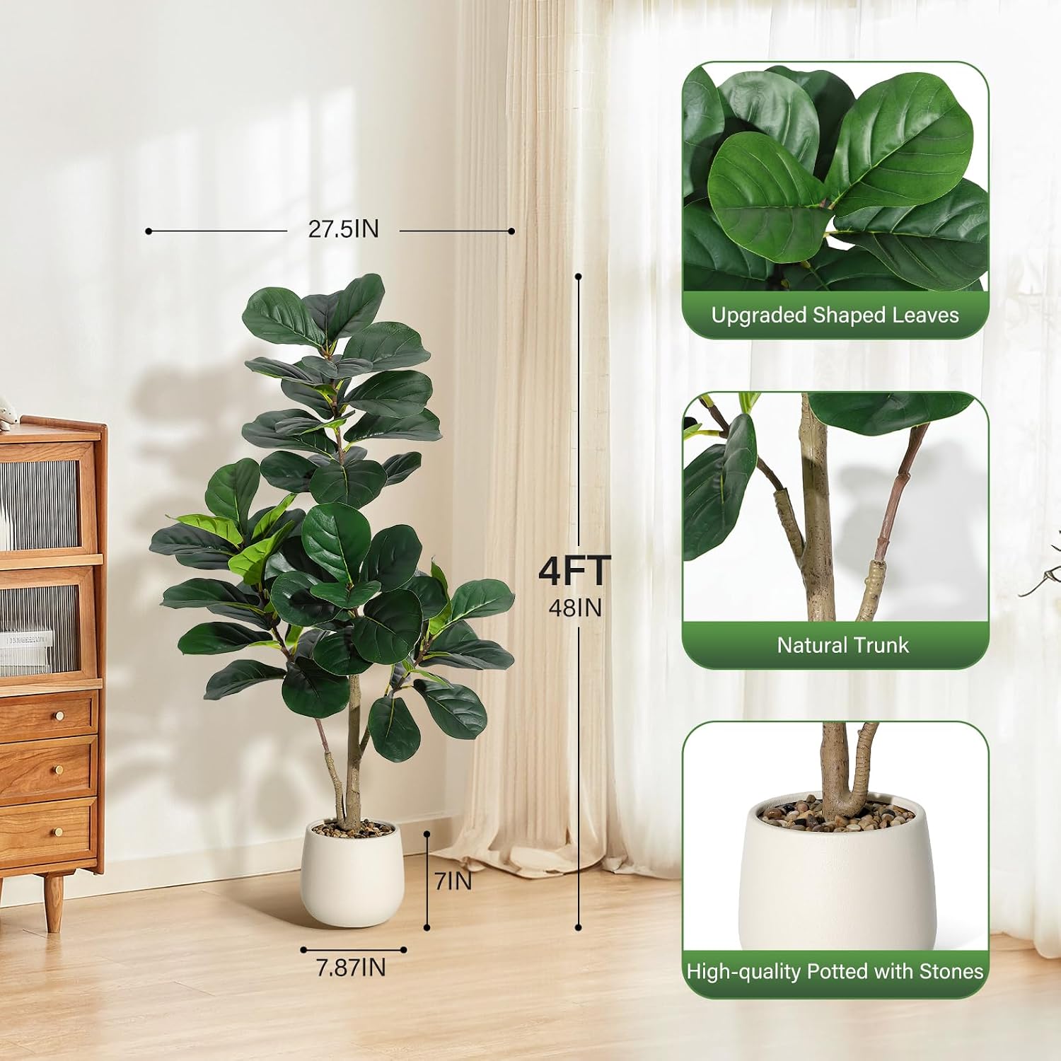 Árvore artificial de figueira- - Fiddle Leaf Fig avaliação e preço